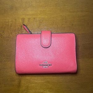Coach Medium Corner Zip Wallet strawberry fruit orange/pink used wallet